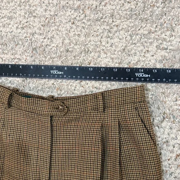 Lauren Ralph Lauren High Waisted pleated Houndstooth Pants Trousers lined wool - Picture 10 of 12